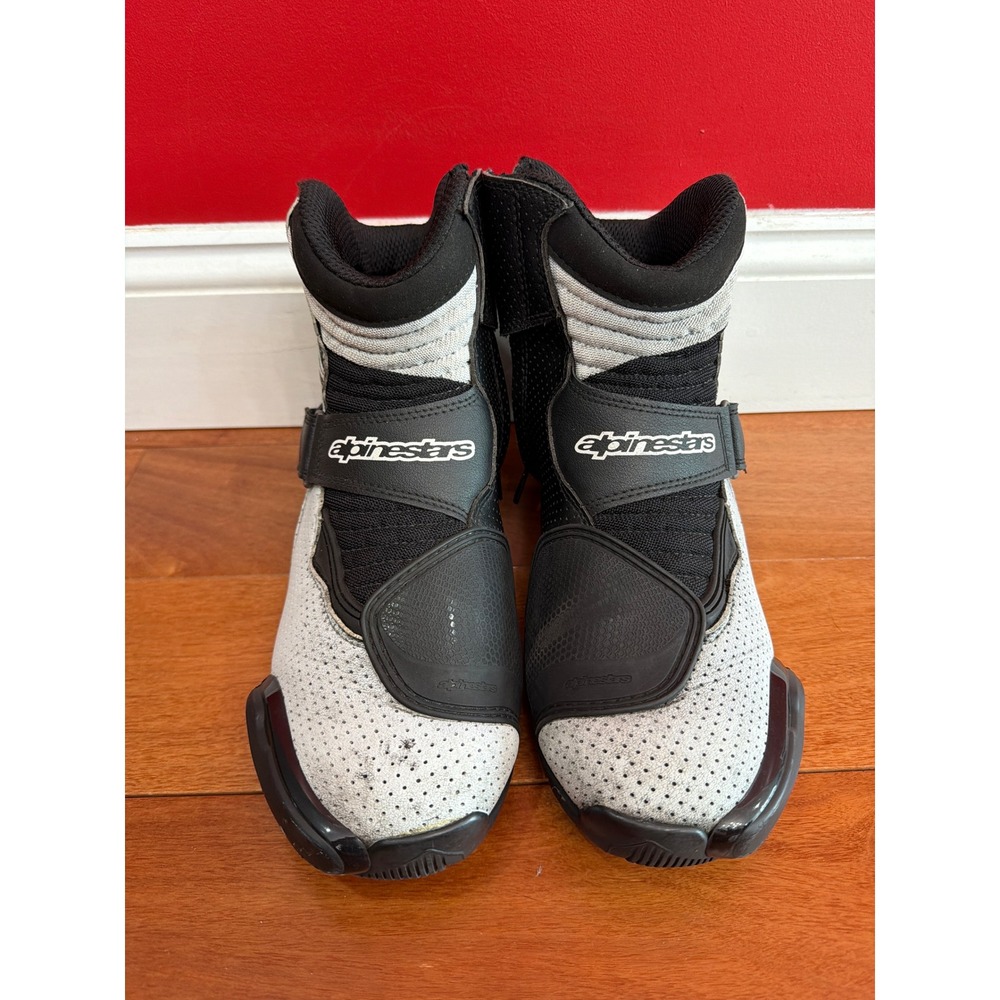 Alpinestars SMX-1 R Vented Motorcycle Boots Mens Black White Sport US 11.5 EU 46